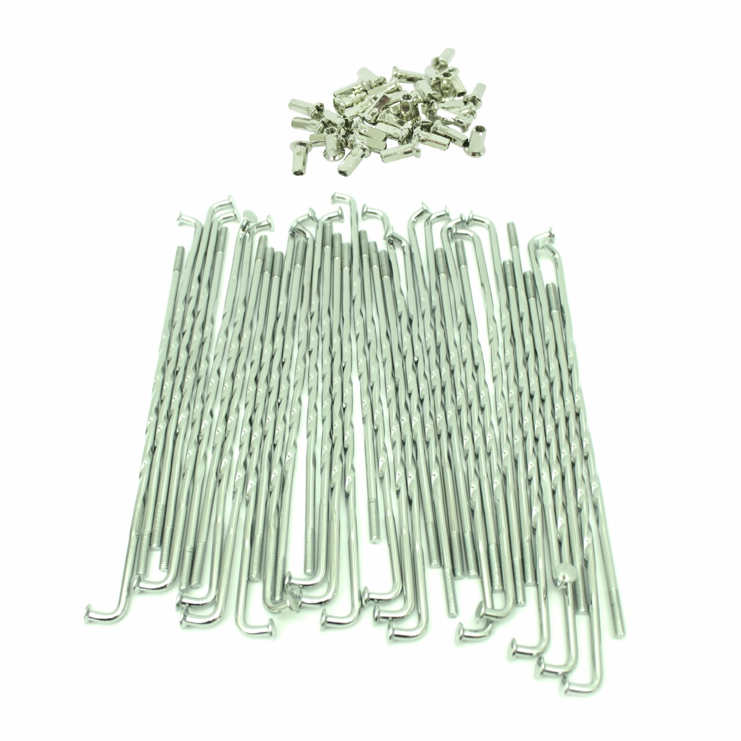 Speichensatz mit Nippel Twisted 36 x 143,5mm M3,5 Stahl verchromt