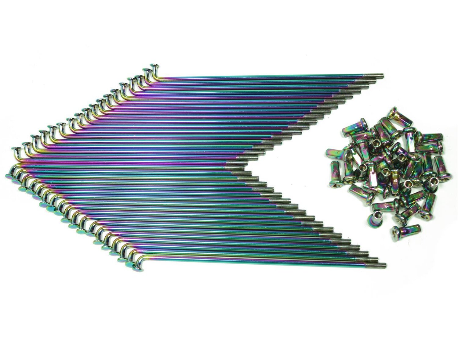 Speichensatz mit Nippel 18 x 171mm18 x 177mm M3,5 Stahl beschichtet Regenbogen