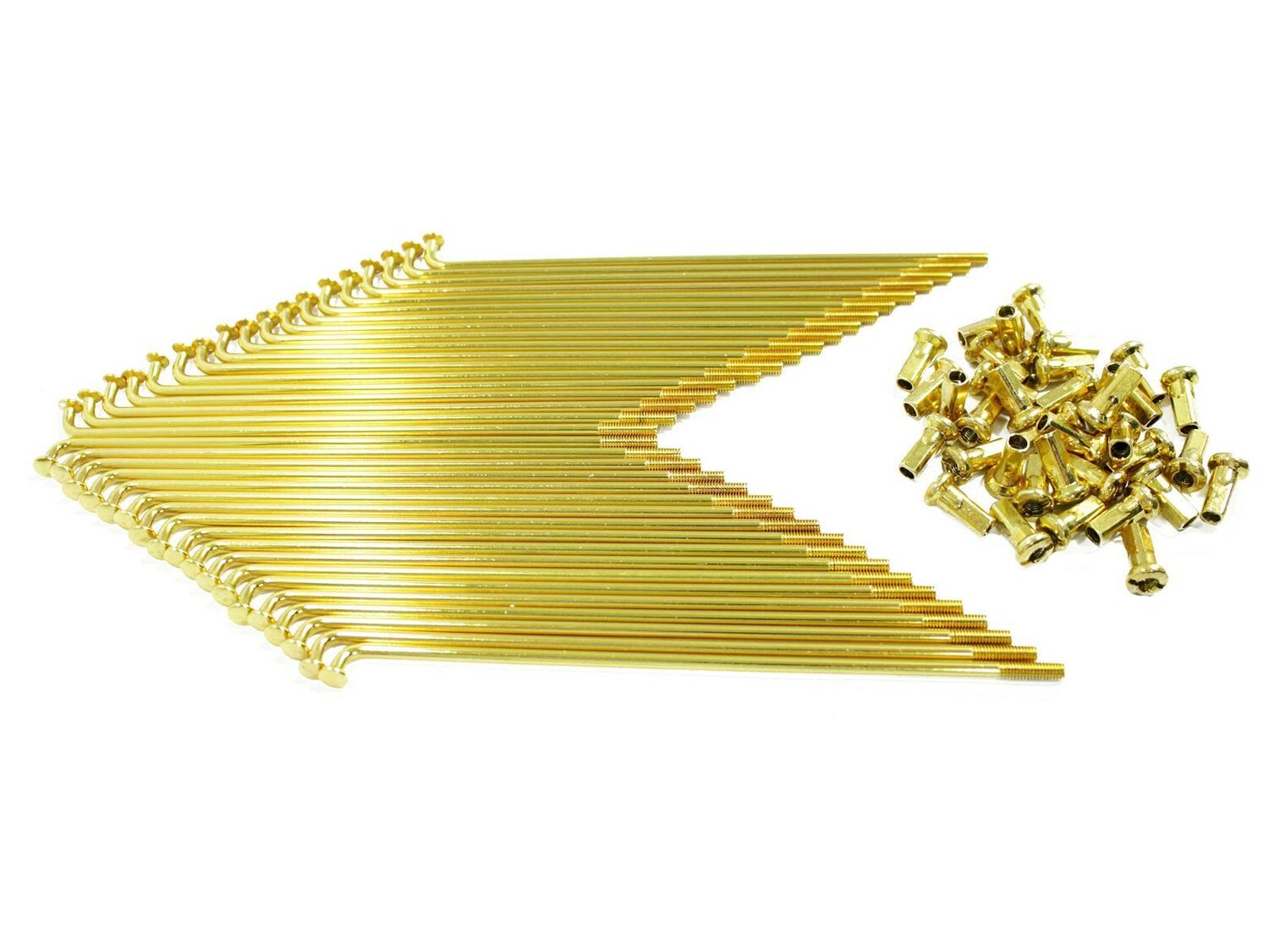 Speichen mit Nippel verstärkt 36 x 143,5mm M4 Stahl beschichtet gold
