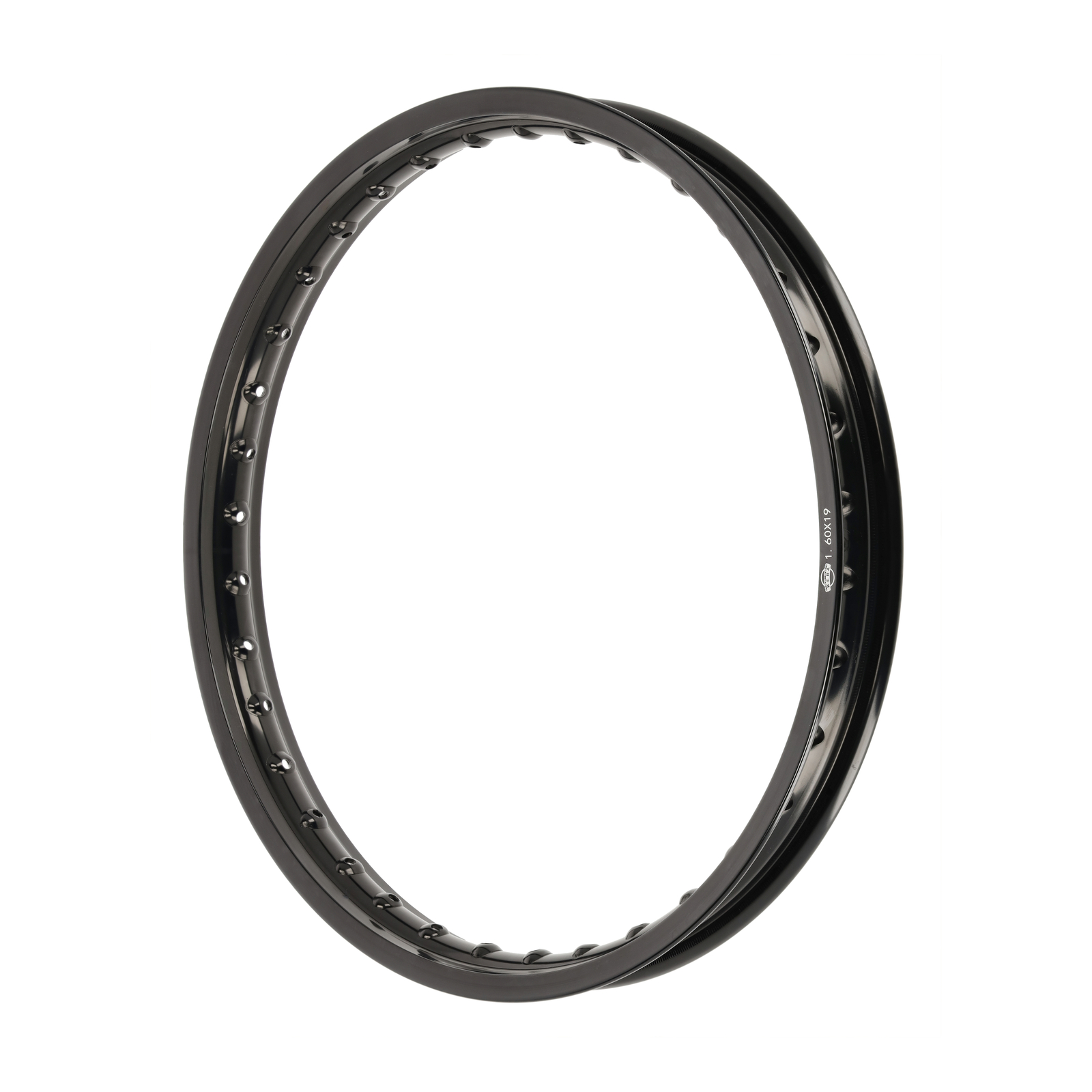 Wheel rim - Aluminium - 1,60x19 - 36 holes - black anodised and polished - S53OR, S83OR