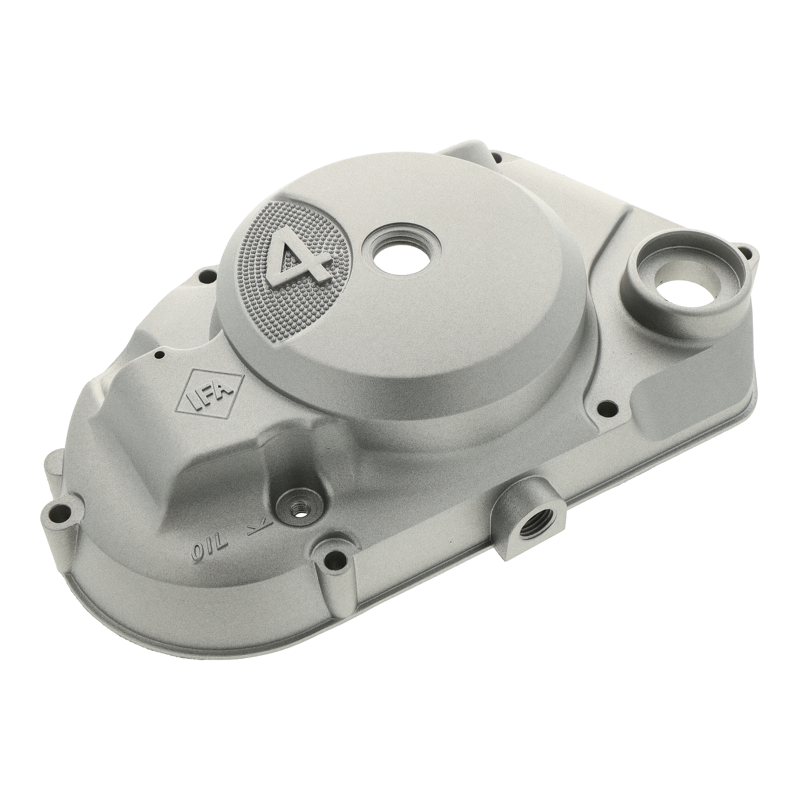 Kupplungsdeckel 4-Gang, silbermetallic lackiert (DZM-Antrieb) - für Motortyp M500-M700