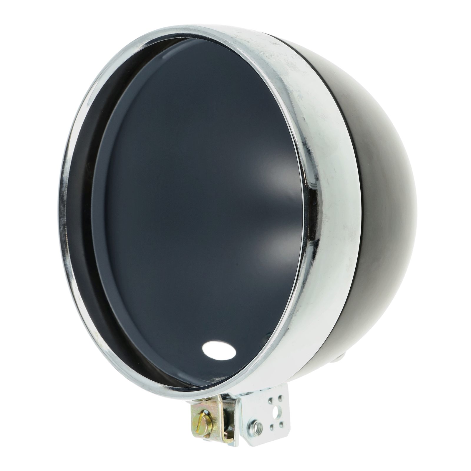 Carcasa de faro de chapa negra con anillo de lámpara cromado - 8706.19-1 - S50