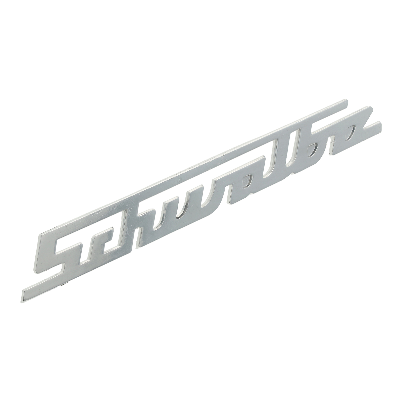 Lettering "Schwalbe" - aluminum, polished, straight - for knee guard / front part