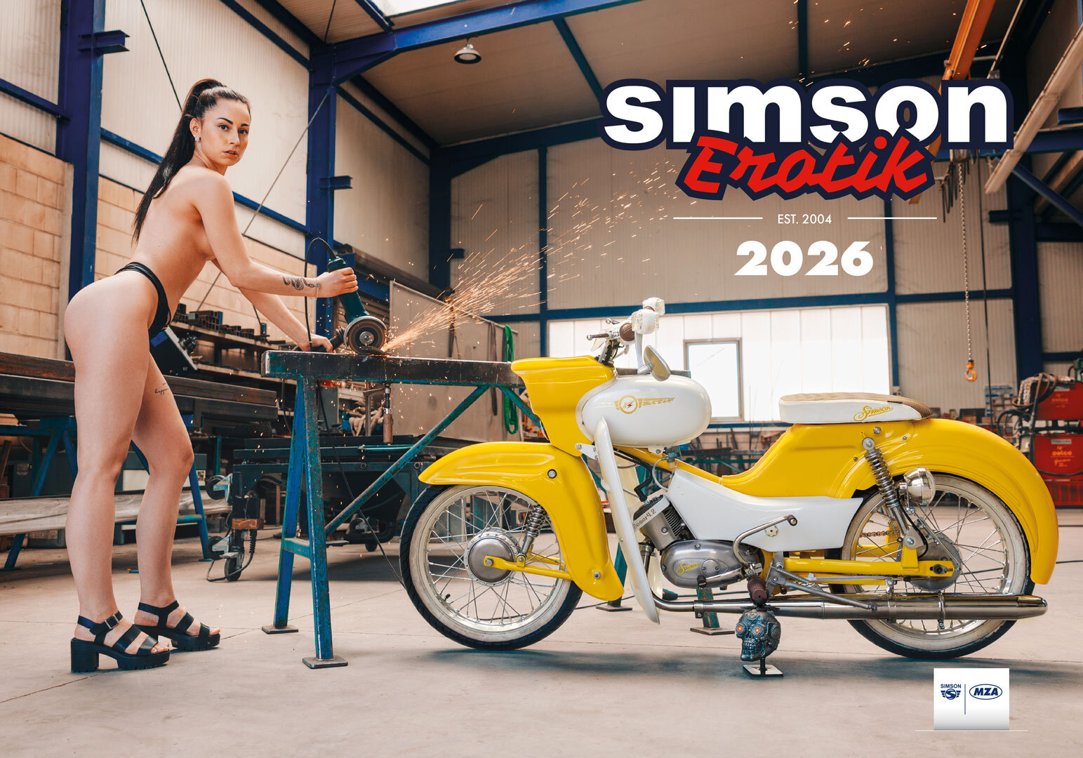 SIMSON-Erotikkalender 2026 Starke Mopeds u. sinnliche Kurven