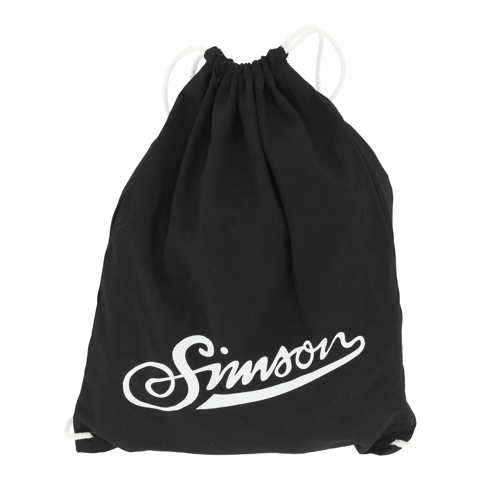 Retro gym bag - black, with drawstring closure - 100% cotton - theme: SIMSON-soft