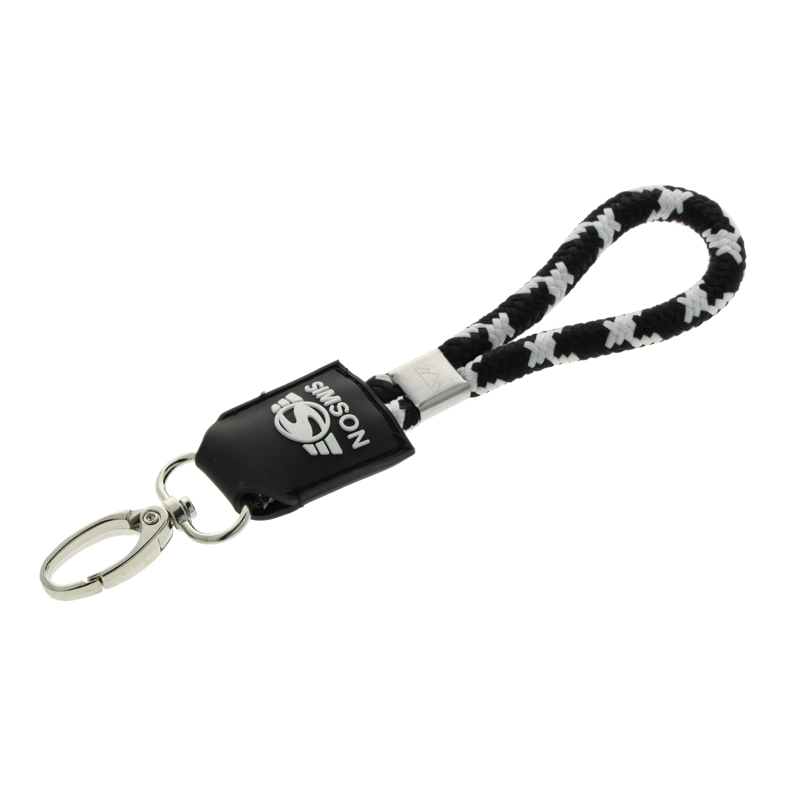 Schlüsselanhänger, kurz, schwarz/weiß, Motiv: SIMSON