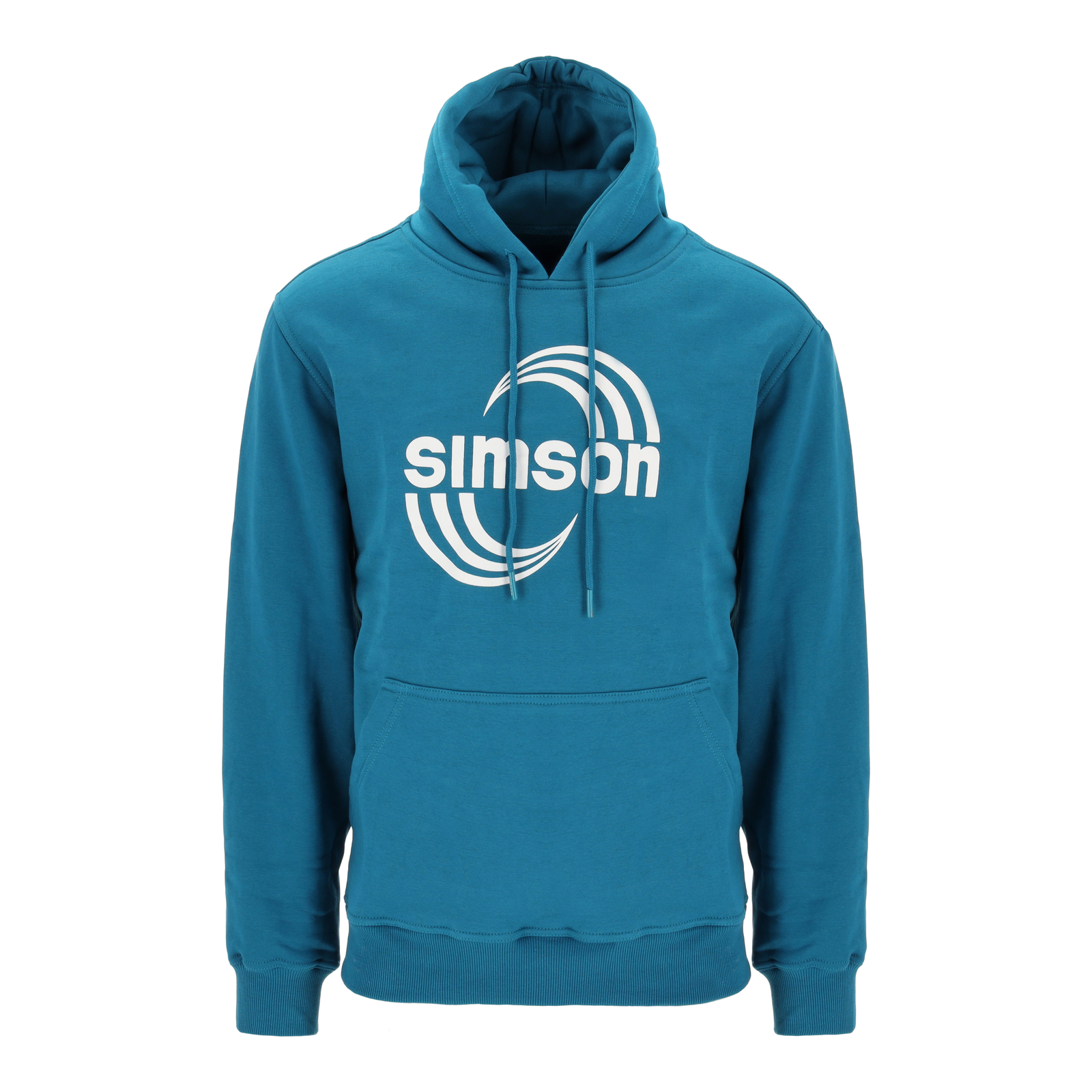 Hoodie mit Känguru-Tasche, Farbe: petrol, Größe: L - Motiv: SIMSON Cross
